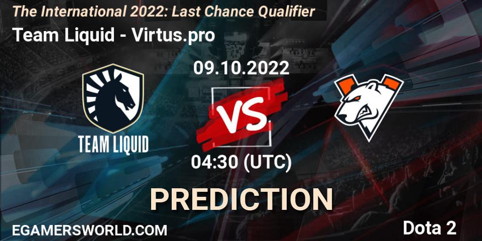 Team Liquid vs Virtus.pro: Match Prediction. 09.10.22, Dota 2, The International 2022: Last Chance Qualifier