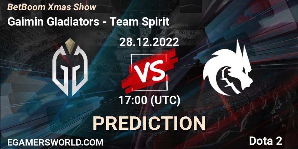 Gaimin Gladiators vs Team Spirit: Match Prediction. 28.12.22, Dota 2, BetBoom Xmas Show