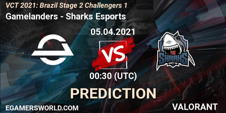 Gamelanders vs Sharks Esports: Match Prediction. 05.04.2021 at 00:00, VALORANT, VCT 2021: Brazil Stage 2 Challengers 1