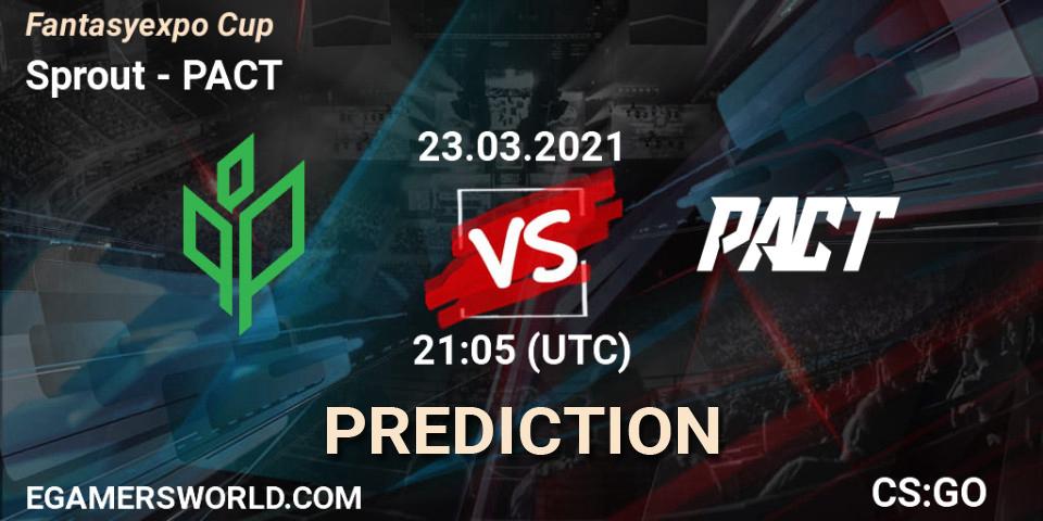 Sprout vs PACT: Match Prediction. 23.03.2021 at 21:05, Counter-Strike (CS2), Fantasyexpo Cup Spring 2021