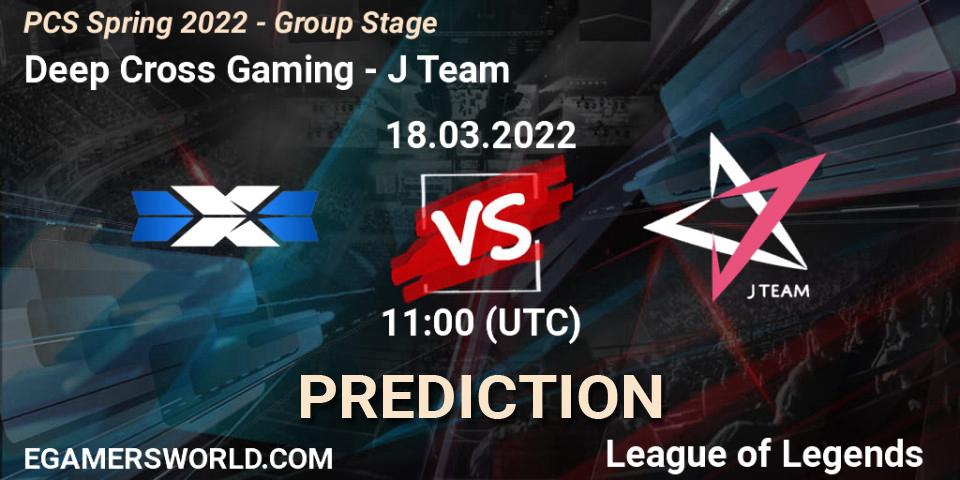 Deep Cross Gaming vs J Team: Match Prediction. 18.03.2022 at 11:00, LoL, PCS Spring 2022 - Group Stage