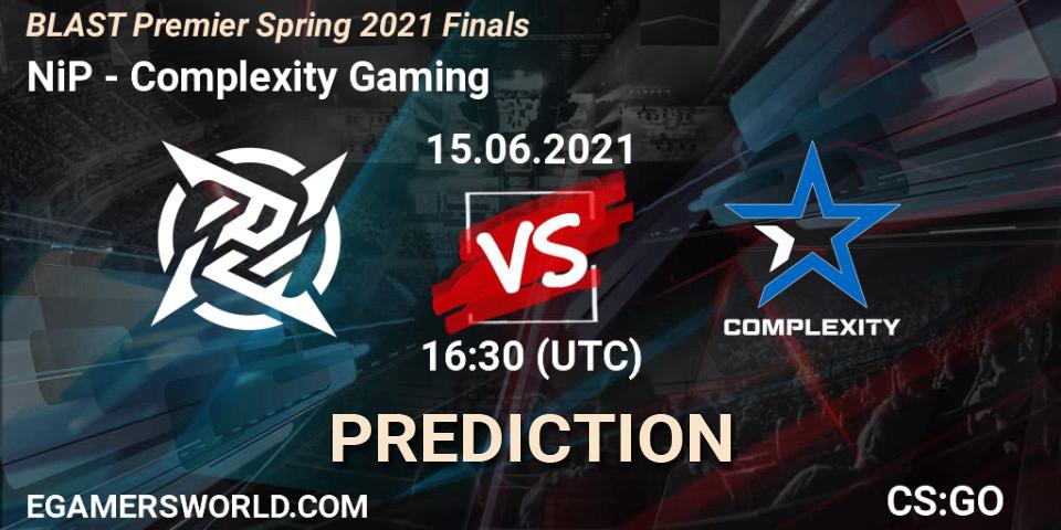 NiP vs Complexity Gaming: Match Prediction. 15.06.2021 at 17:05, Counter-Strike (CS2), BLAST Premier Spring 2021 Finals
