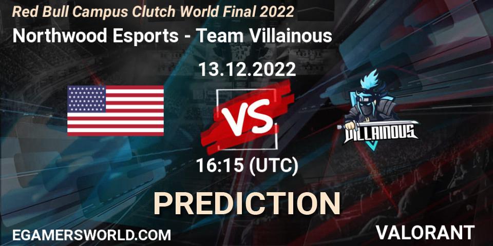 Northwood Esports vs Team Villainous: Match Prediction. 13.12.2022 at 16:15, VALORANT, Red Bull Campus Clutch World Final 2022