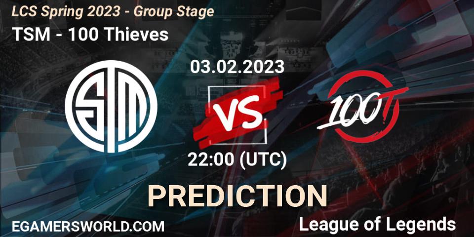 TSM vs 100 Thieves: Match Prediction. 04.02.23, LoL, LCS Spring 2023 - Group Stage