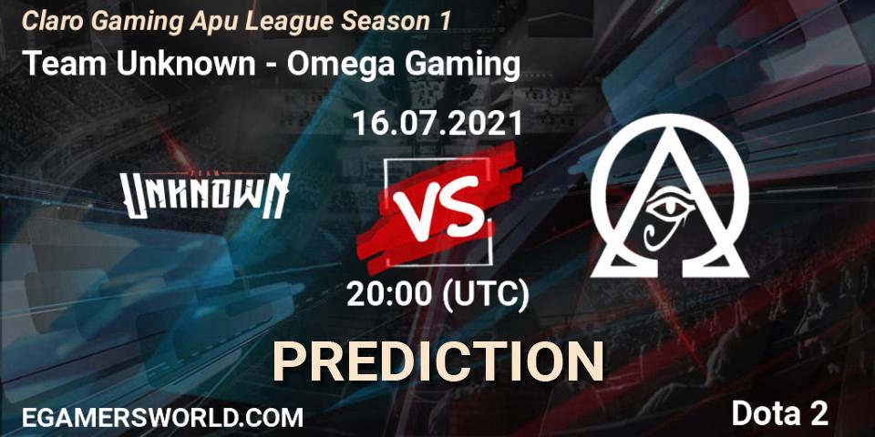 Team Unknown vs Omega Gaming: Match Prediction. 16.07.2021 at 20:13, Dota 2, Claro Gaming Apu League Season 1