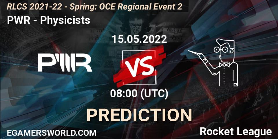 PWR vs Physicists: Match Prediction. 15.05.2022 at 08:00, Rocket League, RLCS 2021-22 - Spring: OCE Regional Event 2