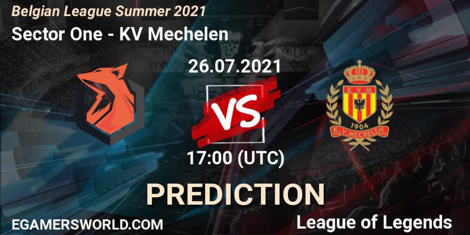 Sector One vs KV Mechelen: Match Prediction. 26.07.2021 at 17:00, LoL, Belgian League Summer 2021