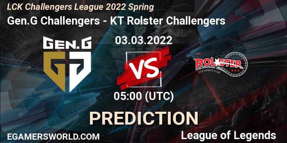 Gen.G Challengers vs KT Rolster Challengers: Match Prediction. 03.03.2022 at 05:00, LoL, LCK Challengers League 2022 Spring