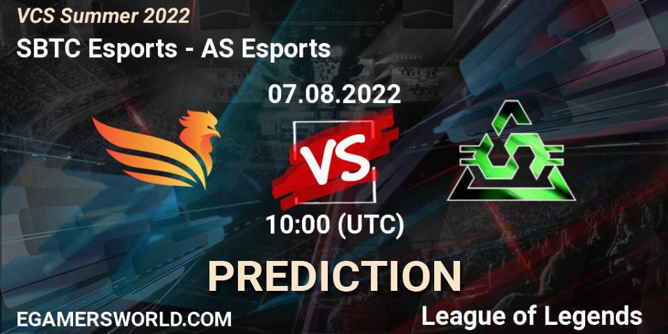 SBTC Esports vs AS Esports: Match Prediction. 07.08.2022 at 10:00, LoL, VCS Summer 2022