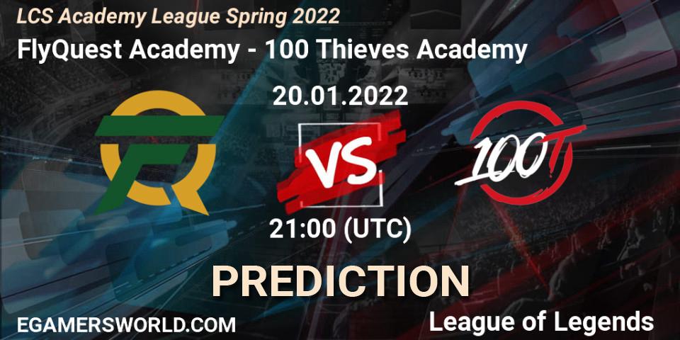 FlyQuest Academy vs 100 Thieves Academy: Match Prediction. 20.01.2022 at 21:00, LoL, LCS Academy League Spring 2022