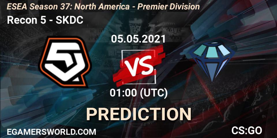 Recon 5 vs SKDC: Match Prediction. 05.05.2021 at 01:00, Counter-Strike (CS2), ESEA Season 37: North America - Premier Division