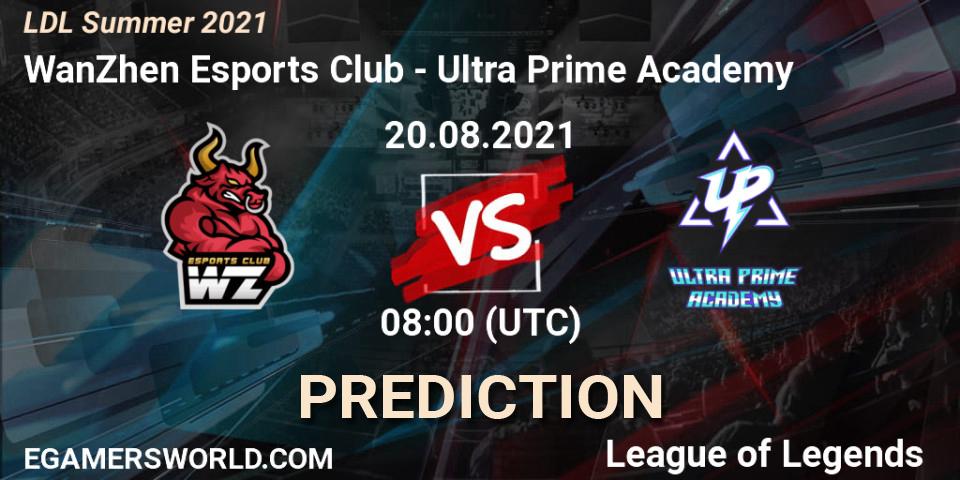 WanZhen Esports Club vs Ultra Prime Academy: Match Prediction. 20.08.2021 at 08:10, LoL, LDL Summer 2021