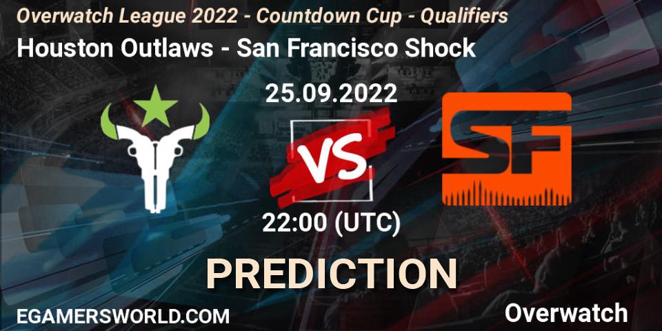 Houston Outlaws vs San Francisco Shock: Match Prediction. 25.09.22, Overwatch, Overwatch League 2022 - Countdown Cup - Qualifiers