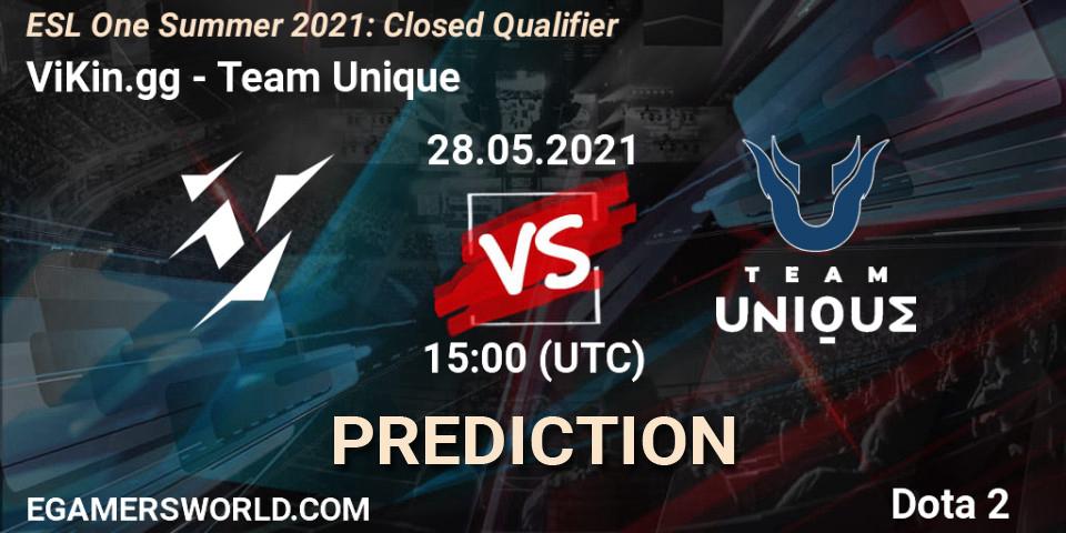 ViKin.gg vs Team Unique: Match Prediction. 28.05.2021 at 15:00, Dota 2, ESL One Summer 2021: Closed Qualifier