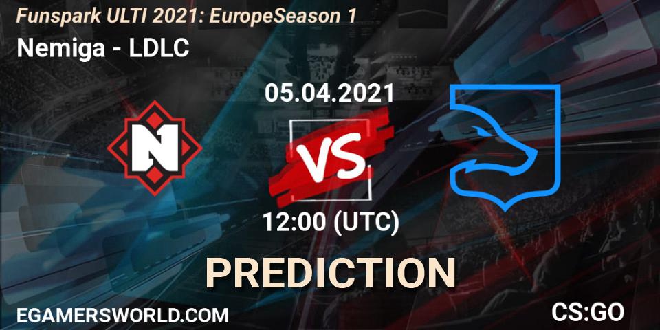 Nemiga vs LDLC: Match Prediction. 05.04.2021 at 12:00, Counter-Strike (CS2), Funspark ULTI 2021: Europe Season 1