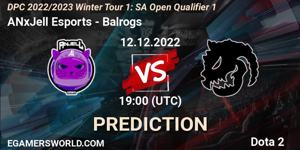 ANxJell Esports vs Balrogs: Match Prediction. 12.12.22, Dota 2, DPC 2022/2023 Winter Tour 1: SA Open Qualifier 1
