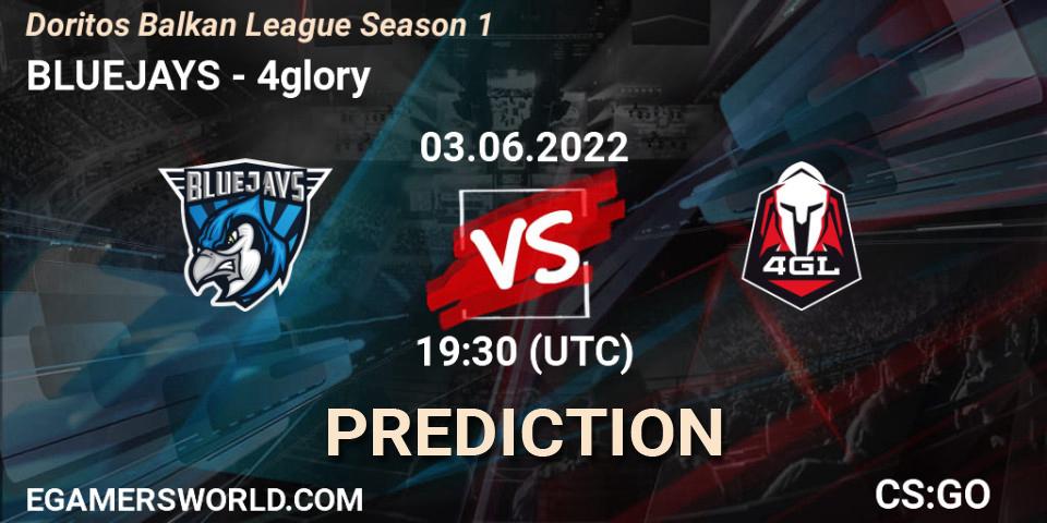 BLUEJAYS vs 4glory: Match Prediction. 03.06.2022 at 20:00, Counter-Strike (CS2), Doritos Balkan League Season 1