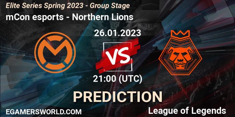 mCon esports vs Northern Lions: Match Prediction. 26.01.23, LoL, Elite Series Spring 2023 - Group Stage