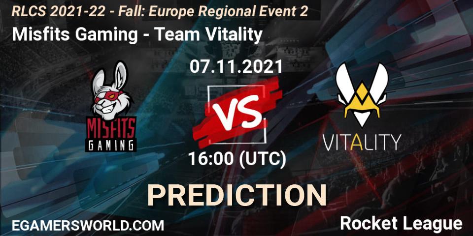 Misfits Gaming vs Team Vitality: Match Prediction. 07.11.2021 at 16:00, Rocket League, RLCS 2021-22 - Fall: Europe Regional Event 2