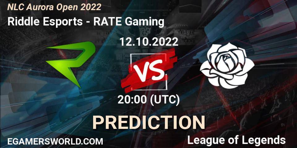 Riddle Esports vs RATE Gaming: Match Prediction. 12.10.2022 at 19:00, LoL, NLC Aurora Open 2022