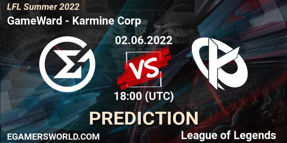 GameWard vs Karmine Corp: Match Prediction. 02.06.2022 at 18:00, LoL, LFL Summer 2022