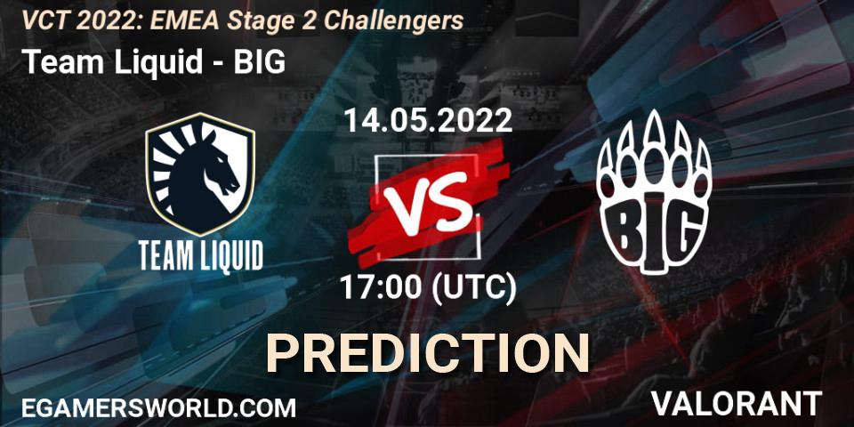 Team Liquid vs BIG: Match Prediction. 14.05.2022 at 17:15, VALORANT, VCT 2022: EMEA Stage 2 Challengers