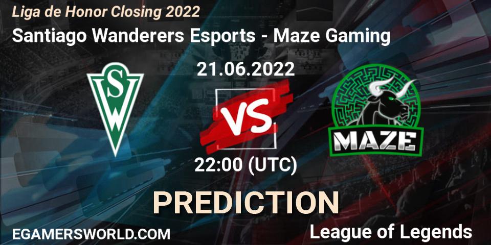 Santiago Wanderers Esports vs Maze Gaming: Match Prediction. 21.06.22, LoL, Liga de Honor Closing 2022