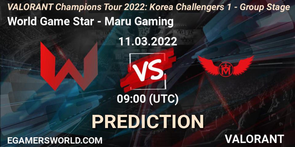 World Game Star vs Maru Gaming: Match Prediction. 11.03.2022 at 11:00, VALORANT, VCT 2022: Korea Challengers 1 - Group Stage