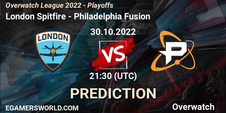 London Spitfire vs Philadelphia Fusion: Match Prediction. 30.10.22, Overwatch, Overwatch League 2022 - Playoffs