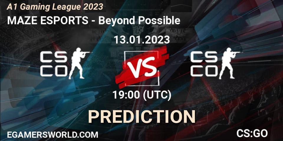 MAZE ESPORTS vs Beyond Possible: Match Prediction. 13.01.2023 at 19:00, Counter-Strike (CS2), A1 Gaming League 2023