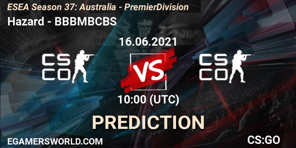 Hazard vs BBBMBCBS: Match Prediction. 16.06.21, CS2 (CS:GO), ESEA Season 37: Australia - Premier Division