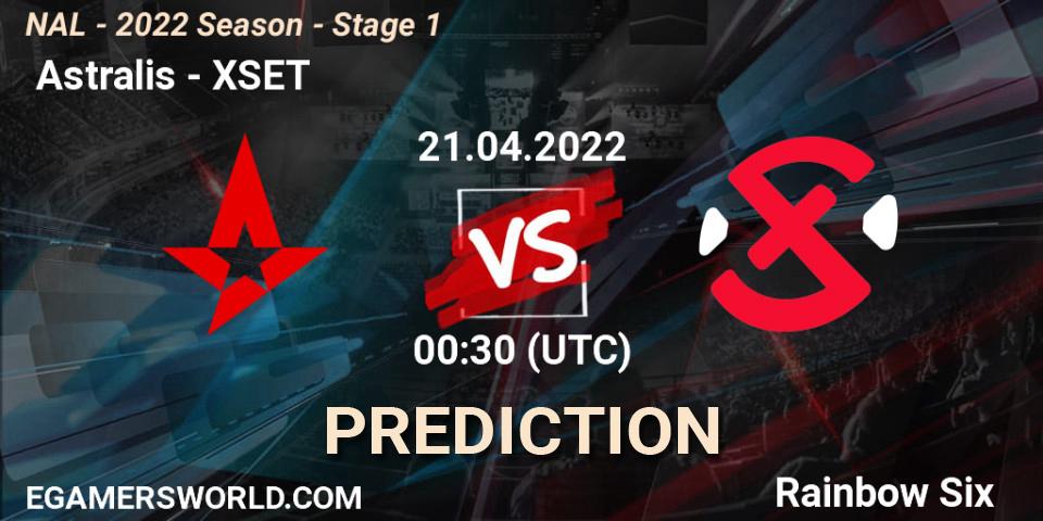  Astralis vs XSET: Match Prediction. 21.04.2022 at 00:30, Rainbow Six, NAL - Season 2022 - Stage 1