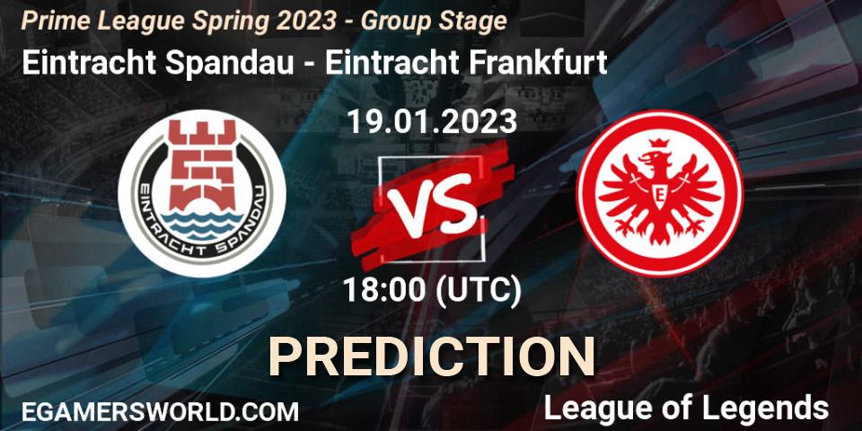 Eintracht Spandau vs Eintracht Frankfurt: Match Prediction. 19.01.23, LoL, Prime League Spring 2023 - Group Stage