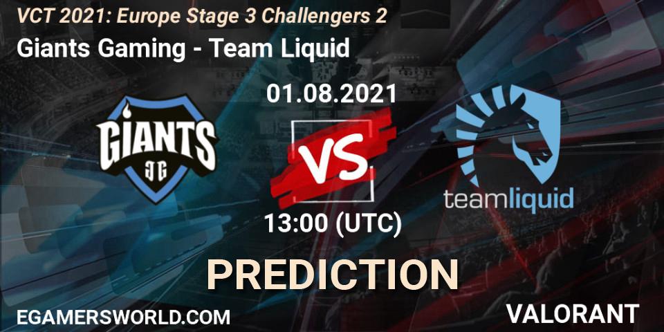 Giants Gaming vs Team Liquid: Match Prediction. 01.08.21, VALORANT, VCT 2021: Europe Stage 3 Challengers 2