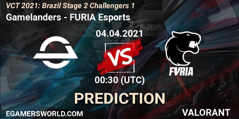 Gamelanders vs FURIA Esports: Match Prediction. 04.04.2021 at 00:30, VALORANT, VCT 2021: Brazil Stage 2 Challengers 1