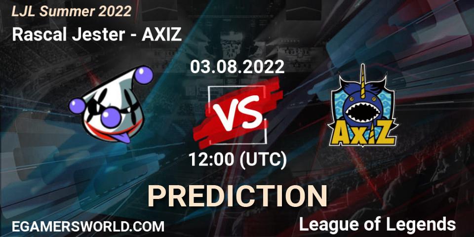 Rascal Jester vs AXIZ: Match Prediction. 03.08.22, LoL, LJL Summer 2022