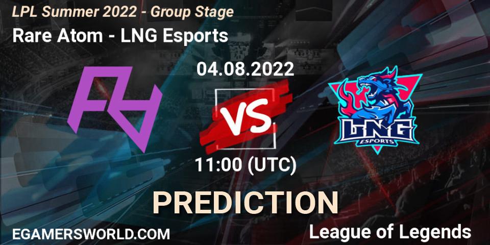 Rare Atom vs LNG Esports: Match Prediction. 04.08.22, LoL, LPL Summer 2022 - Group Stage