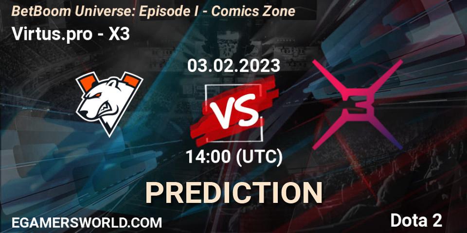 Virtus.pro vs X3: Match Prediction. 03.02.23, Dota 2, BetBoom Universe: Episode I - Comics Zone
