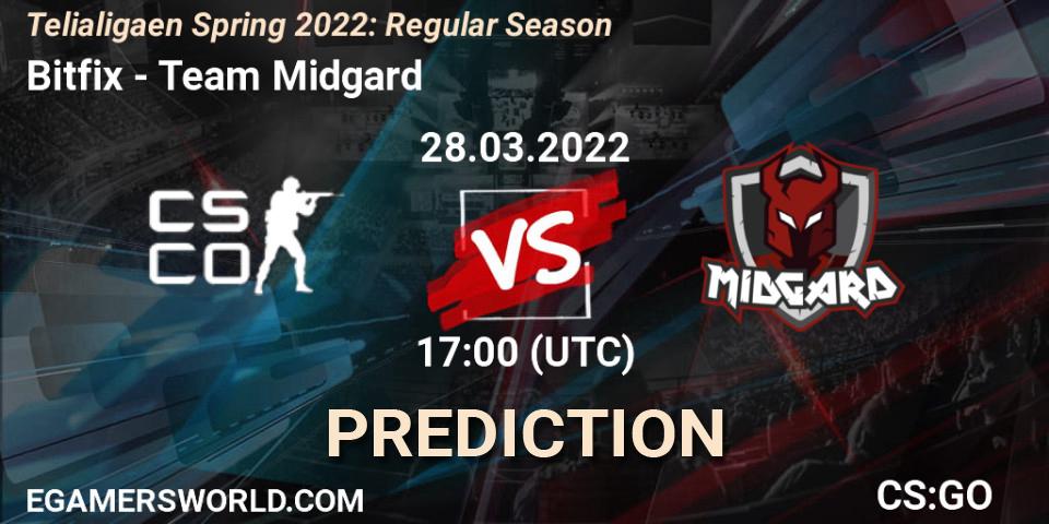 Bitfix vs Team Midgard: Match Prediction. 03.04.2022 at 18:00, Counter-Strike (CS2), Telialigaen Spring 2022: Regular Season
