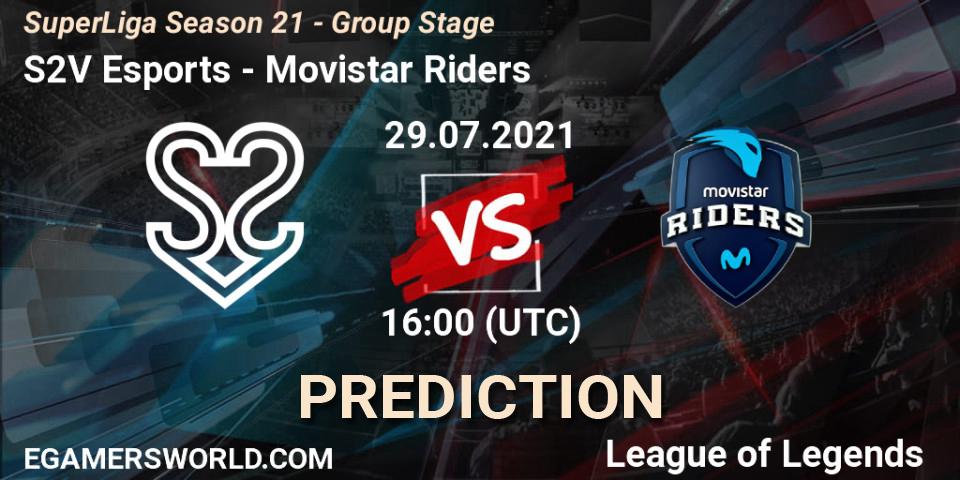 S2V Esports vs Movistar Riders: Match Prediction. 29.07.21, LoL, SuperLiga Season 21 - Group Stage 