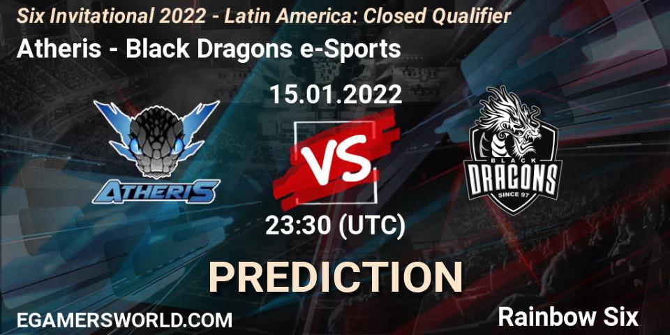 Atheris vs Black Dragons e-Sports: Match Prediction. 15.01.2022 at 23:30, Rainbow Six, Six Invitational 2022 - Latin America: Closed Qualifier