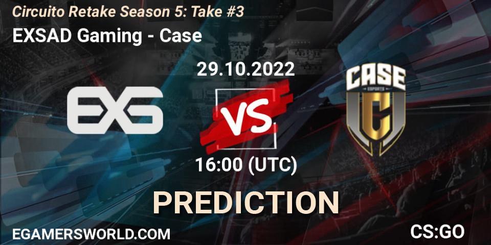EXSAD Gaming vs Case: Match Prediction. 29.10.2022 at 16:00, Counter-Strike (CS2), Circuito Retake Season 5: Take #3