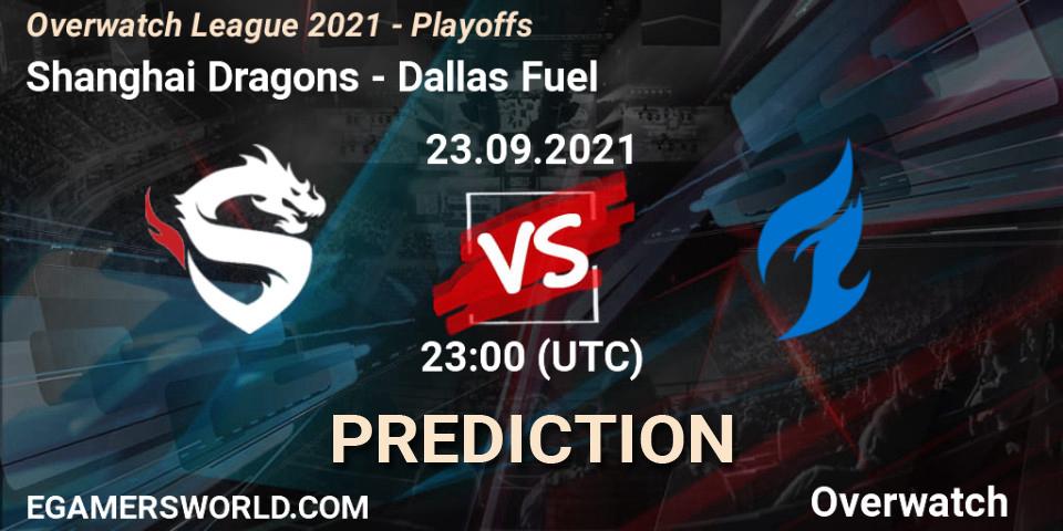 Shanghai Dragons vs Dallas Fuel: Match Prediction. 24.09.2021 at 02:30, Overwatch, Overwatch League 2021 - Playoffs