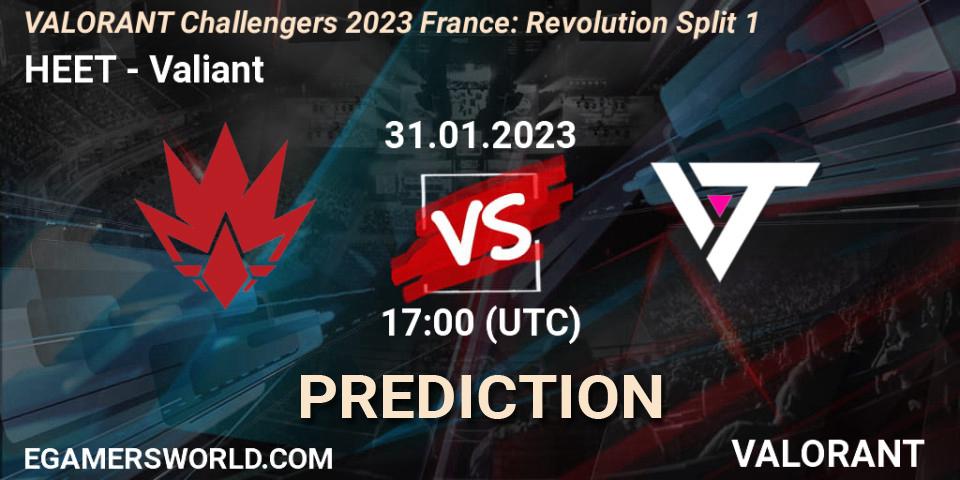 HEET vs Valiant: Match Prediction. 31.01.23, VALORANT, VALORANT Challengers 2023 France: Revolution Split 1