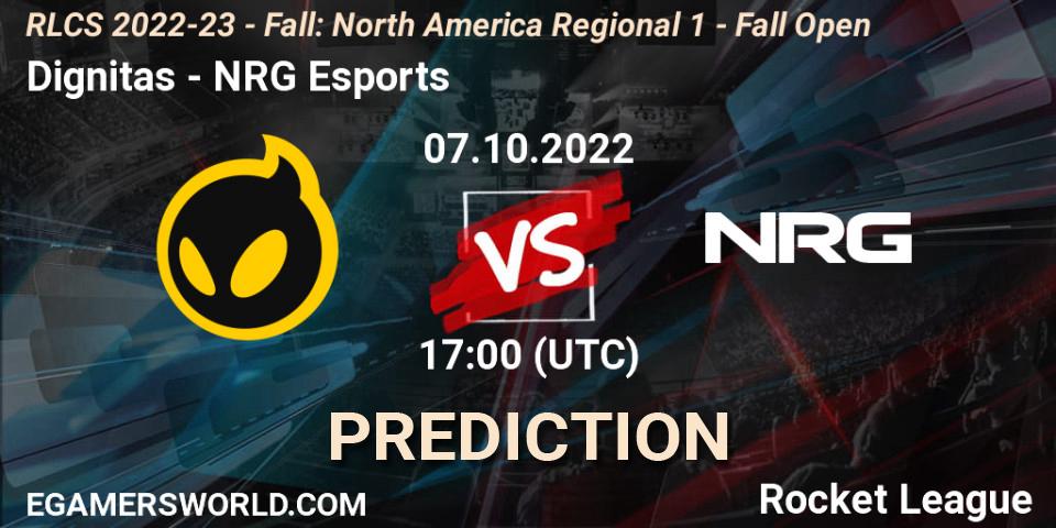 Dignitas vs NRG Esports: Match Prediction. 07.10.22, Rocket League, RLCS 2022-23 - Fall: North America Regional 1 - Fall Open