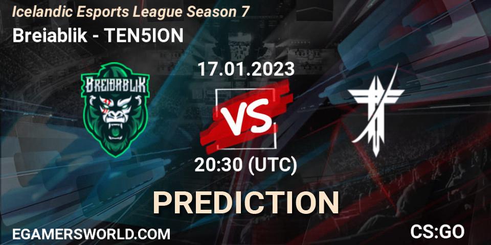 Breiðablik vs TEN5ION: Match Prediction. 17.01.2023 at 20:30, Counter-Strike (CS2), Icelandic Esports League Season 7