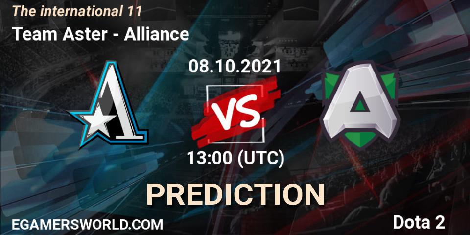 Team Aster vs Alliance: Match Prediction. 08.10.2021 at 14:18, Dota 2, The Internationa 2021