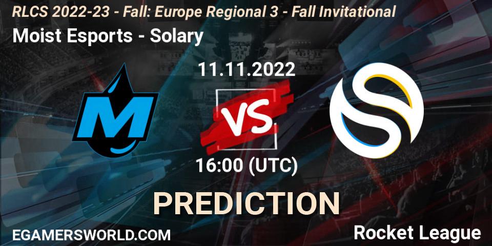 Moist Esports vs Solary: Match Prediction. 11.11.2022 at 16:00, Rocket League, RLCS 2022-23 - Fall: Europe Regional 3 - Fall Invitational