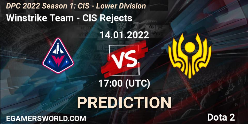 Winstrike Team vs CIS Rejects: Match Prediction. 14.01.22, Dota 2, DPC 2022 Season 1: CIS - Lower Division