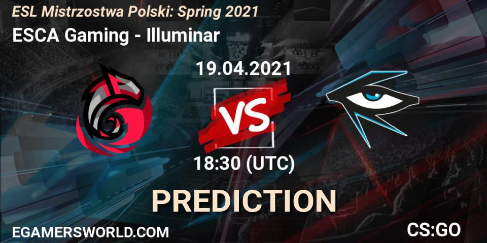 ESCA Gaming vs Illuminar: Match Prediction. 27.04.2021 at 14:30, Counter-Strike (CS2), ESL Mistrzostwa Polski: Spring 2021
